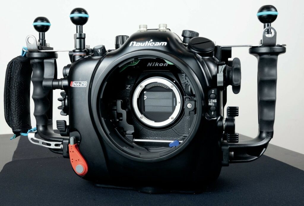 DSLR vs Mirrorless for Underwater Photography: Nikon Z9 Review 4 The Nauticam NA-Z9 housing, with the Z9’s sensor shield visible