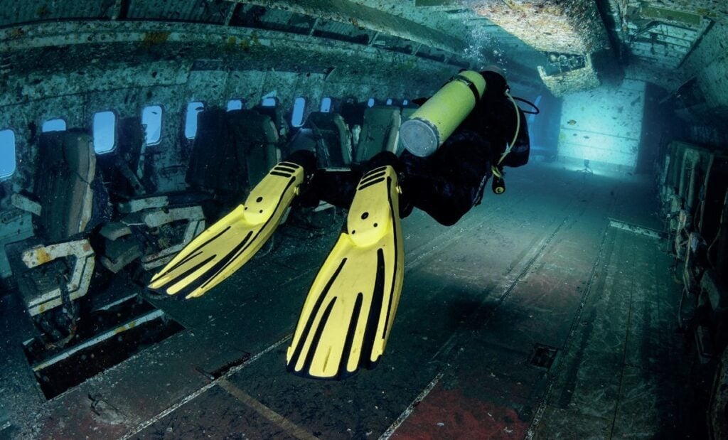 Scuba Diving in Jordan: Aqaba Wrecks, Underwater Museum & Adventures to Petra 8 Two rows of three seats are still in place, inside the Tristar