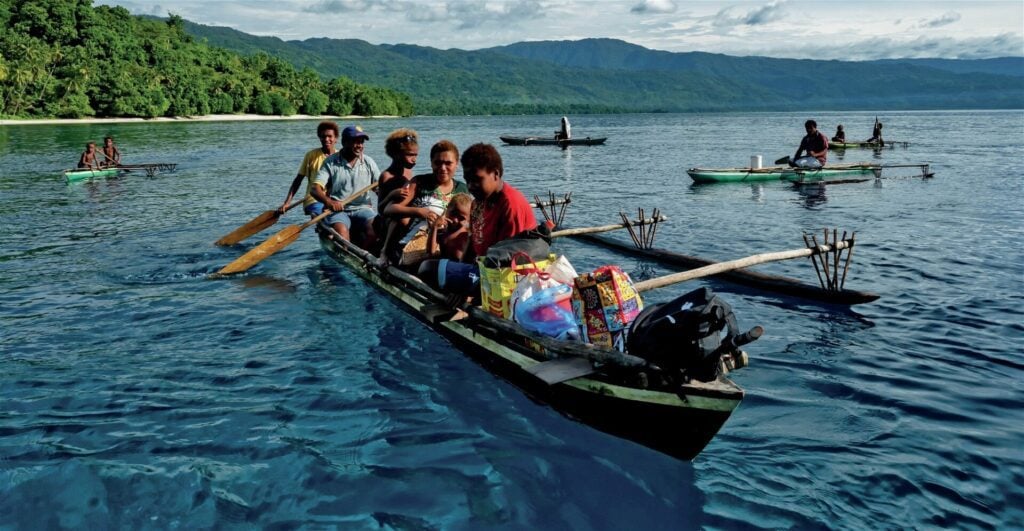 Villagers in Waterfall Bay